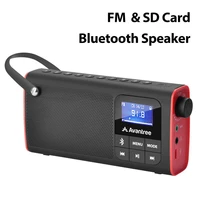 avantree sp850 portable fm radio bluetooth speaker and sd card 3 in 1 mp3 with headphones socket