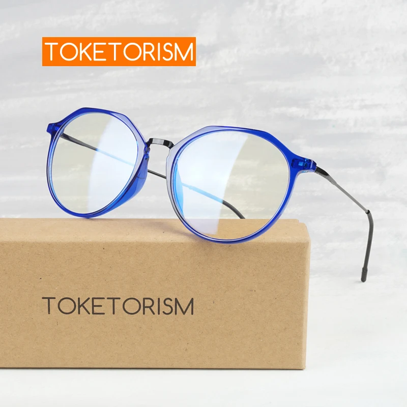 

Toketorism Tr90 Frame Anti Radiation Blue Light Women Men's Glasses for Computer
