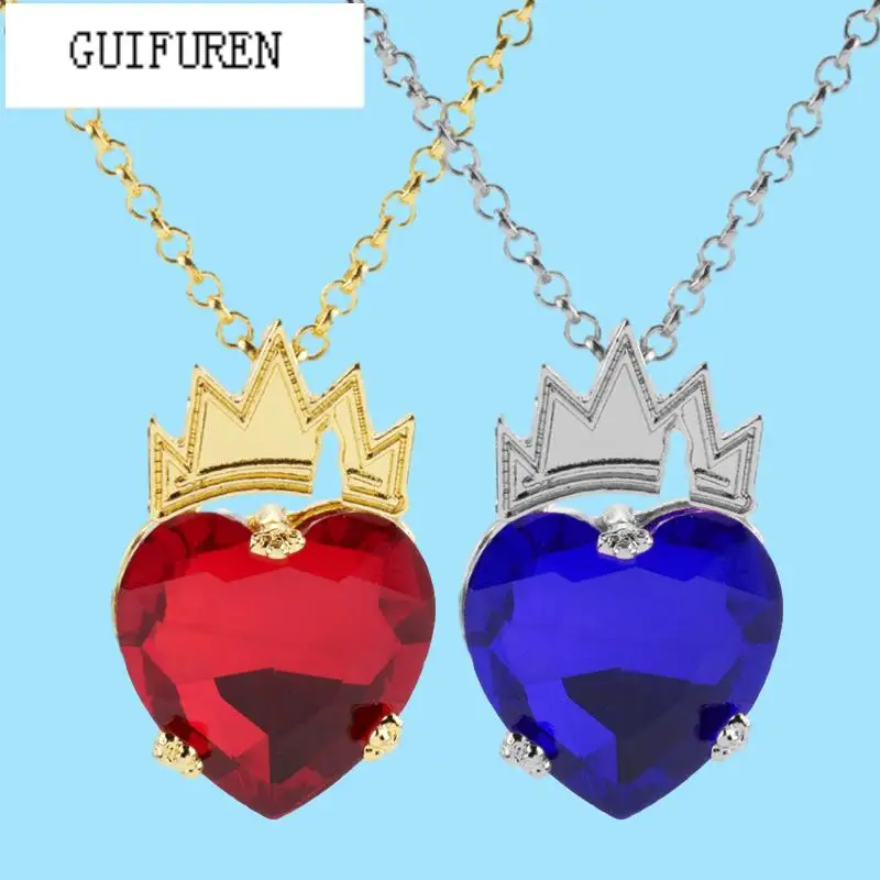 

Descendants Movie Evie's Red Heart Necklace Evie Fairest Heart Crown Necklace Queen of Hearts Costume Fan Jewelry