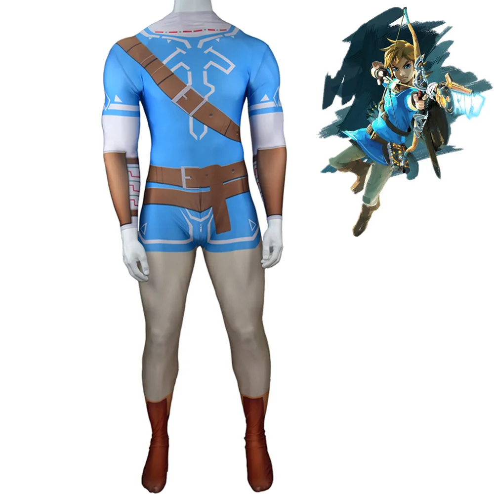 Игра Легенда о Зельде: дышащие диких звеньев полный корпус костюм Зентаи костюмы