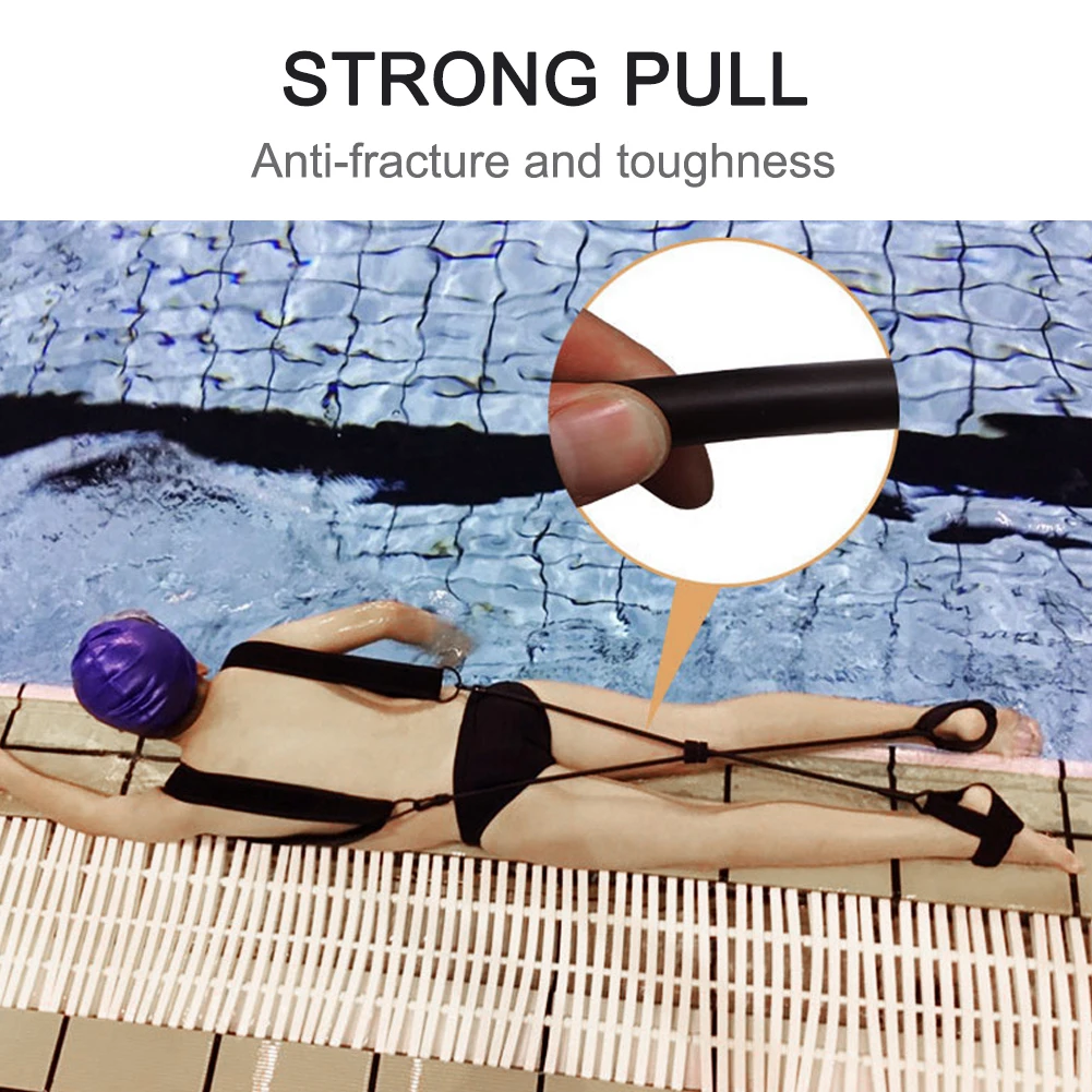 

Home Swim Training Belt Resistance Bands Portable Adults Kids Natural Latex Pool