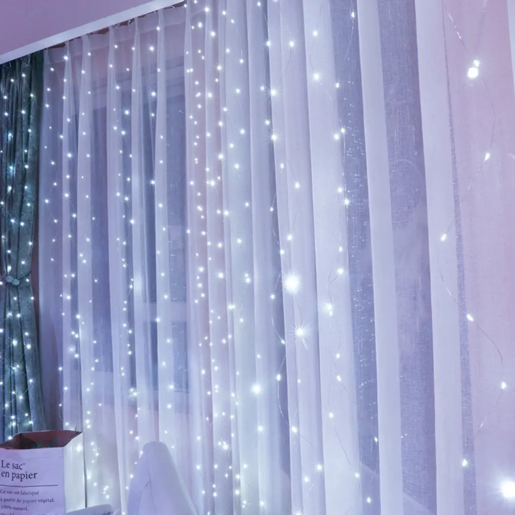 2.5M USB LED Curtains Festoon Led Light Christmas Lights Decorations 2021 String New Year Street Garland |