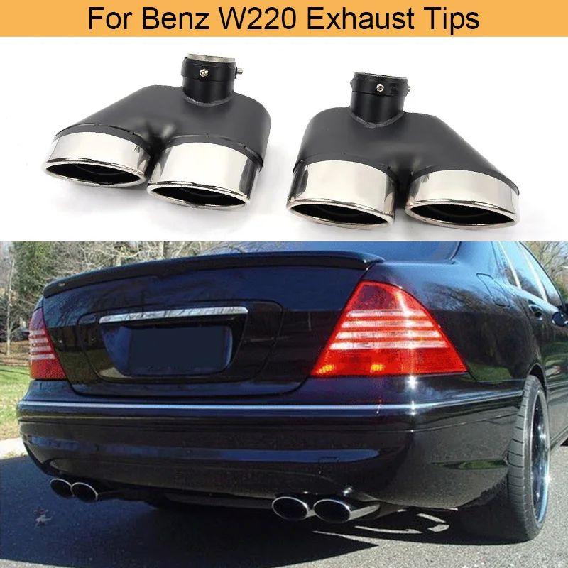 Одна пара наконечников выхлопной трубы из нержавеющей стали для Mercedes Benz W220 S500 S430