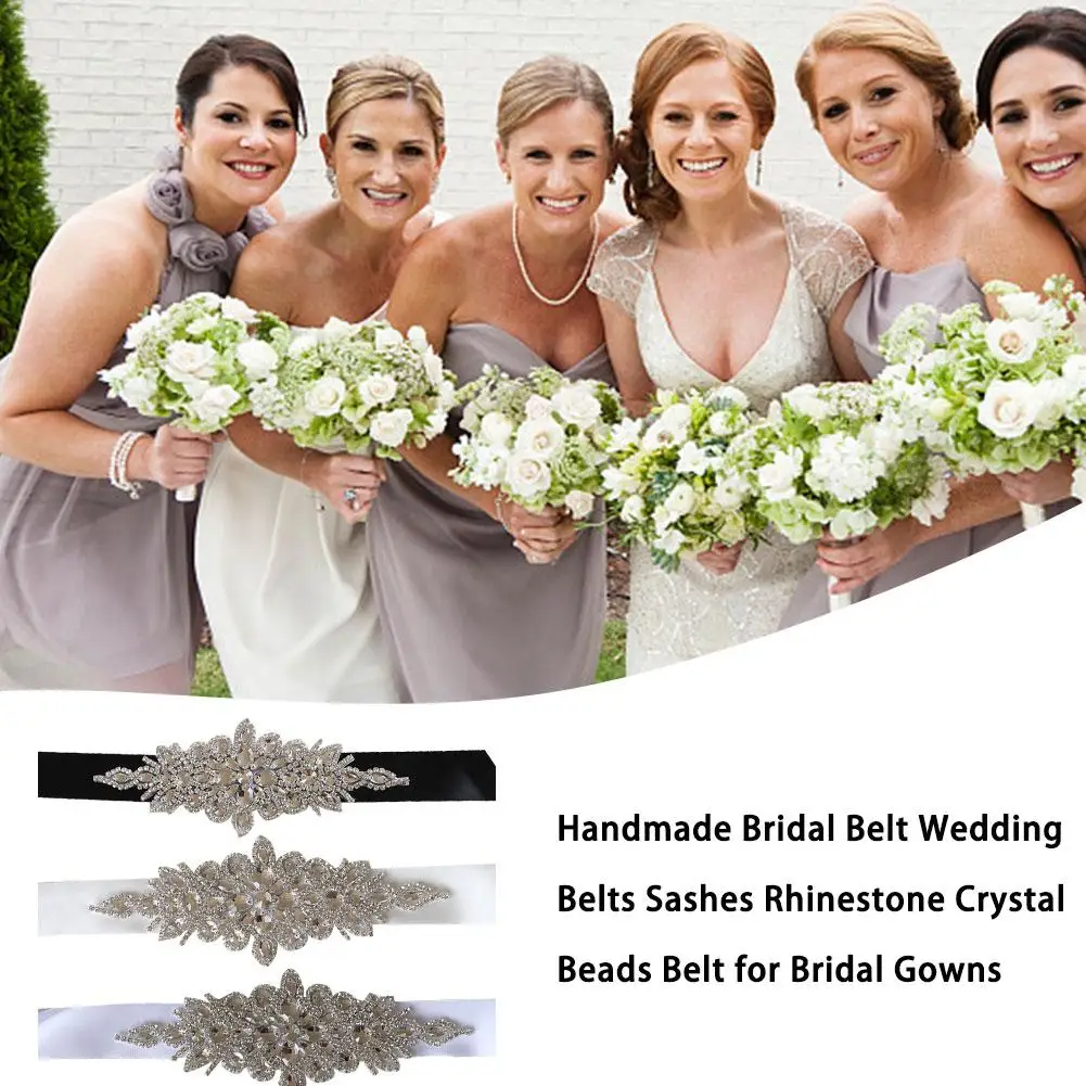 Стразы для свадебного пояса с серебряными кристаллами и жемчугом платья |