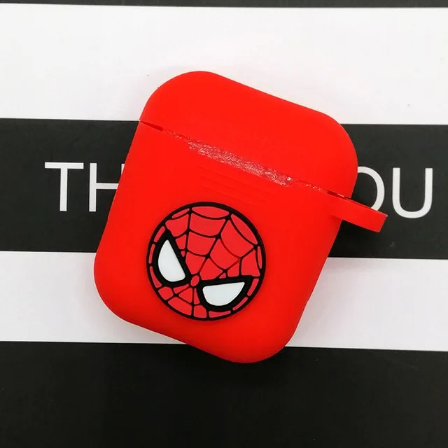 red SpidermanH Популярный мультяшный беспроводной Чехол для наушников для Apple AirPods, силиконовый чехол для зарядки наушников s для Airpods 2, защитный чехол - Цвет: red SpidermanH