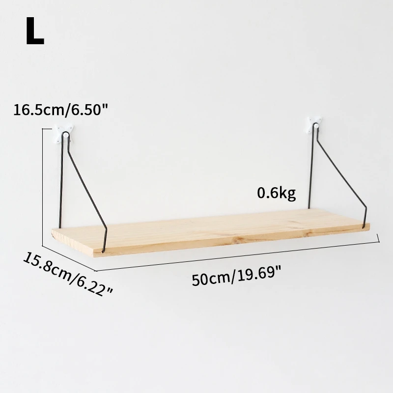1piece Iron Wooden Wall Hanging Shelf Racks Mirrors Books Magazine Storage Rack DIY Wall Decoration Holder Shelves Organizer - Цвет: As picture L
