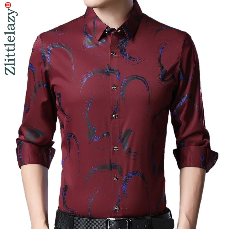 2021 брендовая Повседневная Роскошная позолоченная приталенная Мужская рубашка с