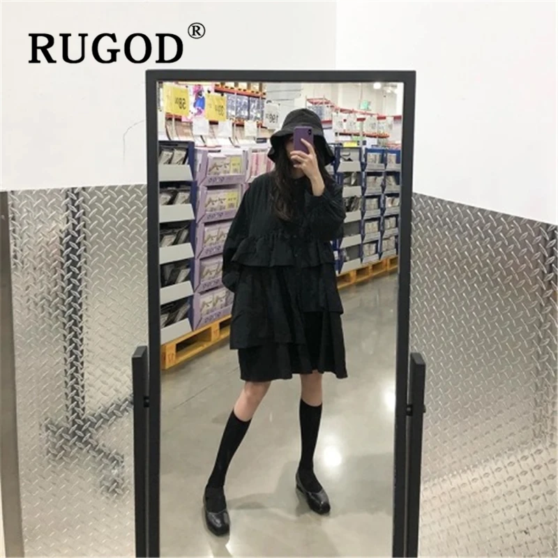 Женское асимметричное платье RUGOD винтажное Свободное с круглым вырезом и