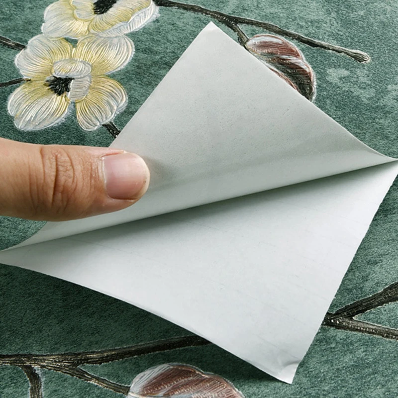 Роскошный узор стикер стены Фиолетовый Белый тисненый Дамаск обои спальня фон