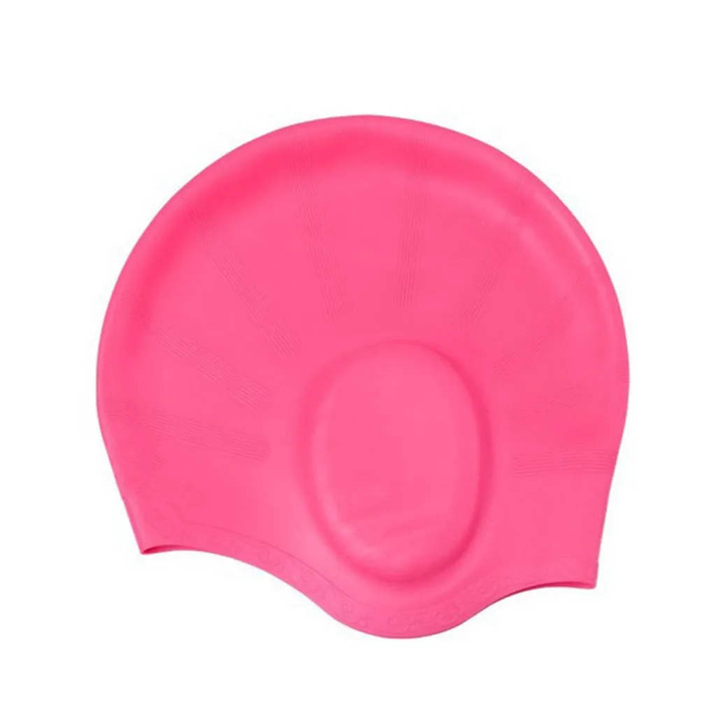 

Adults Swimming Cap Silicone Protect Ears Long Hairl Elastic Hat For Women Men Dolid Color Pool Waterproof Plain Swim Cap