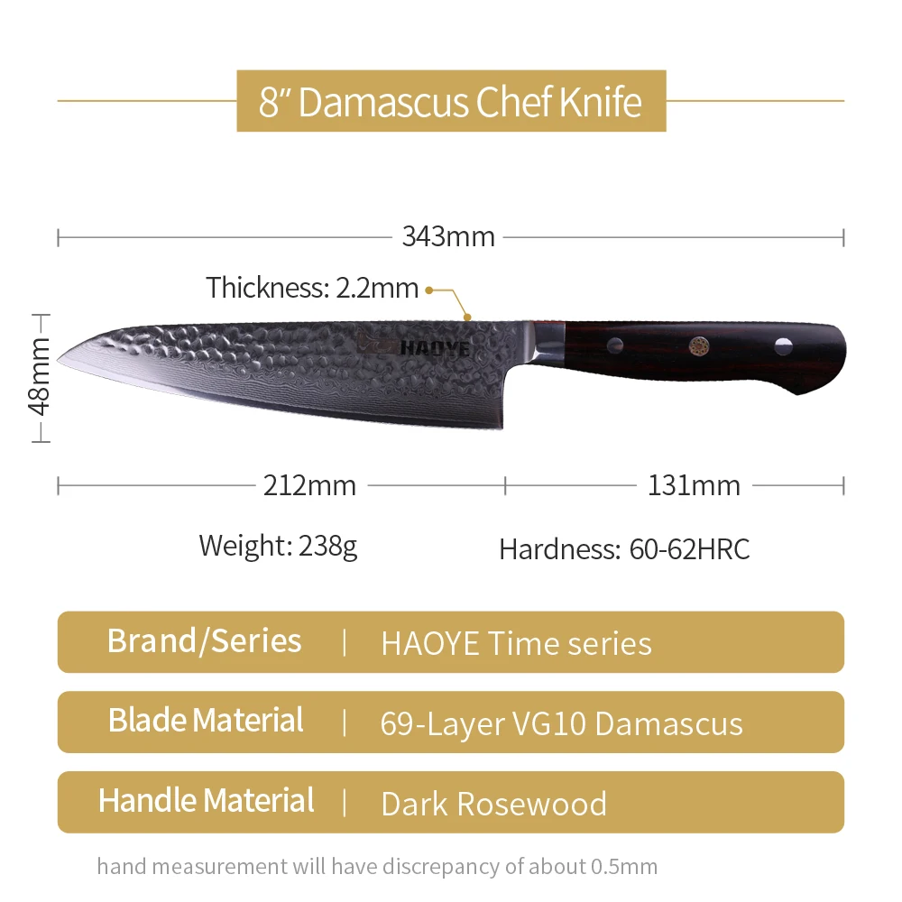 8 дюймов японский дамасский стальной нож шеф-повара Gyuto кухонные ножи профессиональный молоток лезвие для суши лосось ломтик классические столовые приборы