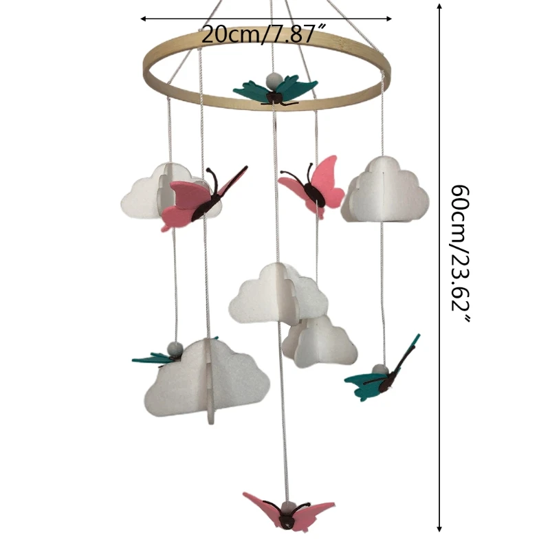 

Baby Crib Felt Butterfly Cloud Mobile Rattle Infant Cot Wind Chime Bed Bell Toys