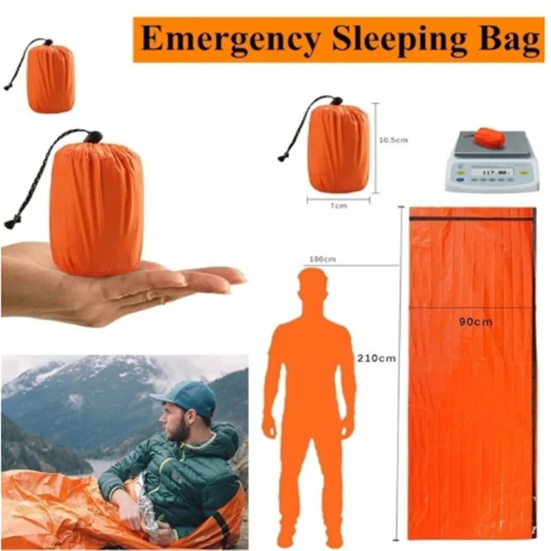 Водонепроницаемый аварийный спальный мешок из майлара теплый водонепроницаемый