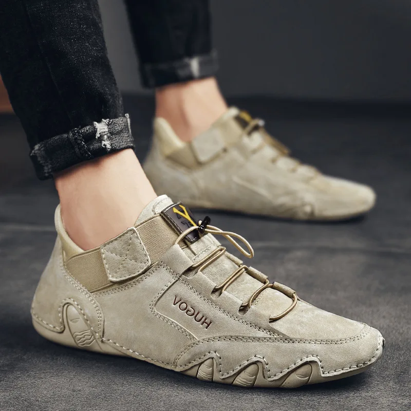 

2021 spring and autumn new men's shoes casual leather shoes peas shoes Korean sports shoes socks shoes men