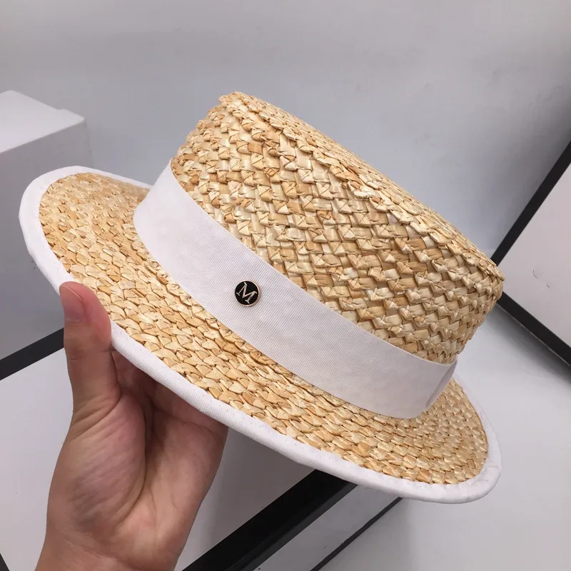 Модная детская летняя соломенная шляпа с широкими полями рисунком ананаса на