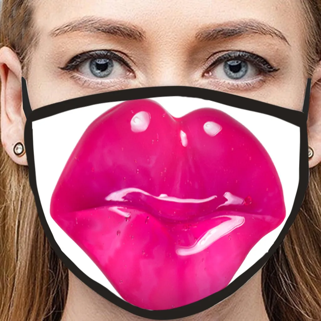 #25 Новинка маска для лица летние сексуальные губы Забавный принт тонкие