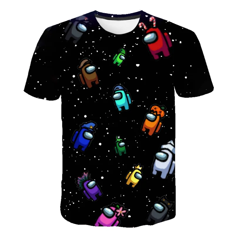 

New Kawaii Game Among Us T Shirt Children 2021 Funny Summer Cartoon T-shirt For Girls Kid Boys clothing Unisex Short Sleeve