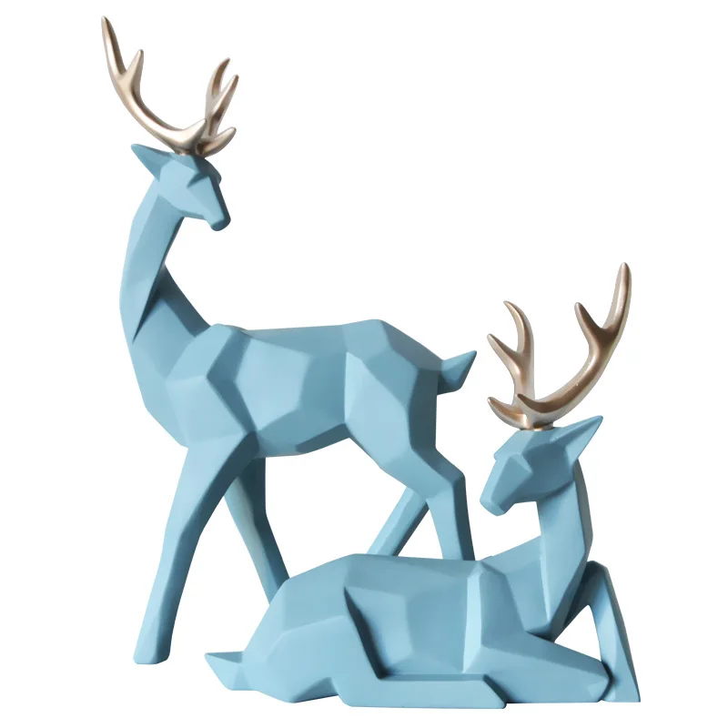 

Nordic Creative Solid Geometry Home Decor Living Room Deer Ornaments Resin Craft Home Furnishing for Decoration Desktop Figurine