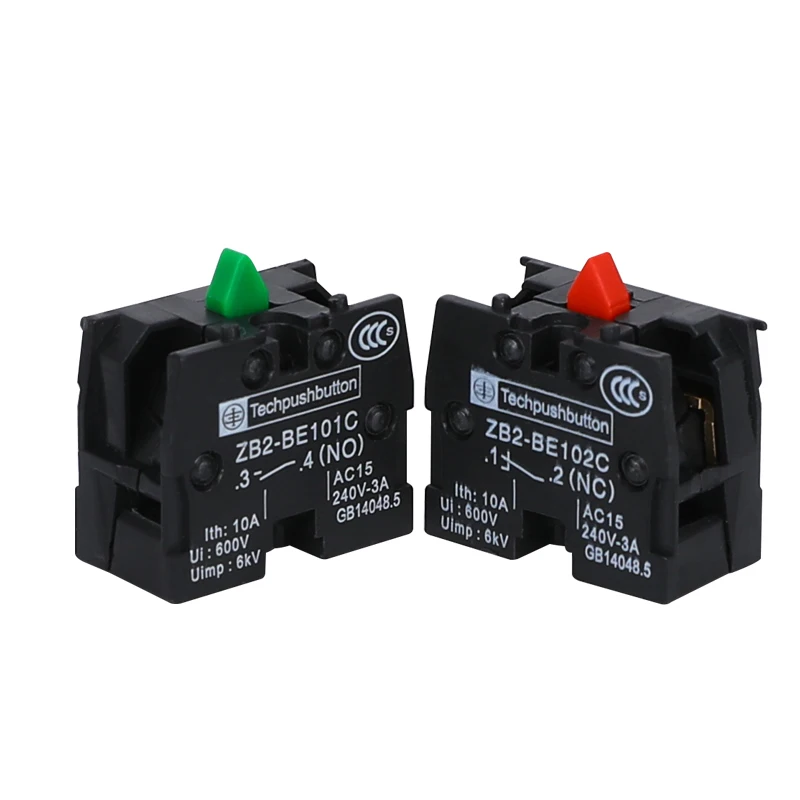 10 шт. Xb2 кнопочный переключатель Zb2be102c (nc) контактный блок Zb2 be101c (no)|Выключатели| |