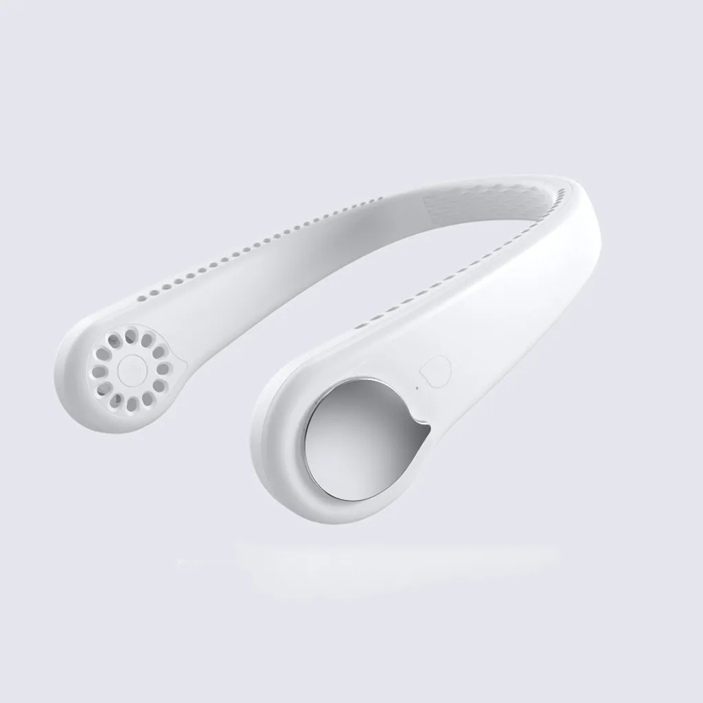 

Mini Portable Hanging Neckband Fan Usb Usb Leafless Neck Fan Cooler Rechargeable Dual Effect Cooling Neckband Fan d2