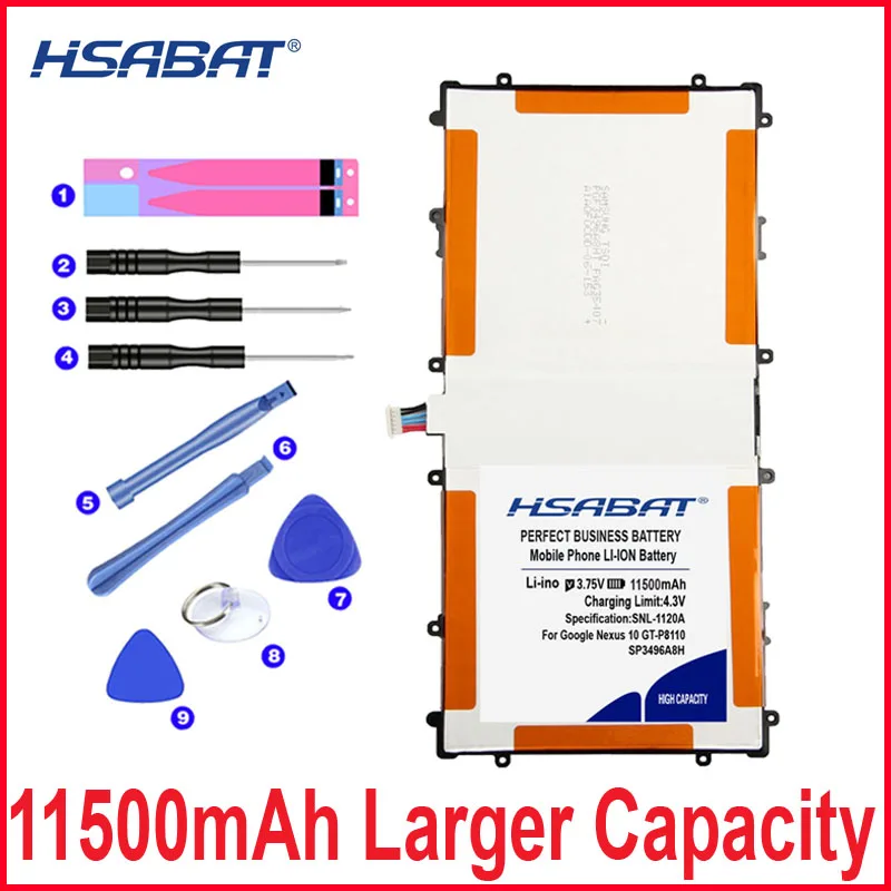 Аккумулятор HSABAT 0 Cycle 11500 мАч SP3496A8H для Samsung Google Nexus 10 Сменный аккумулятор планшетов