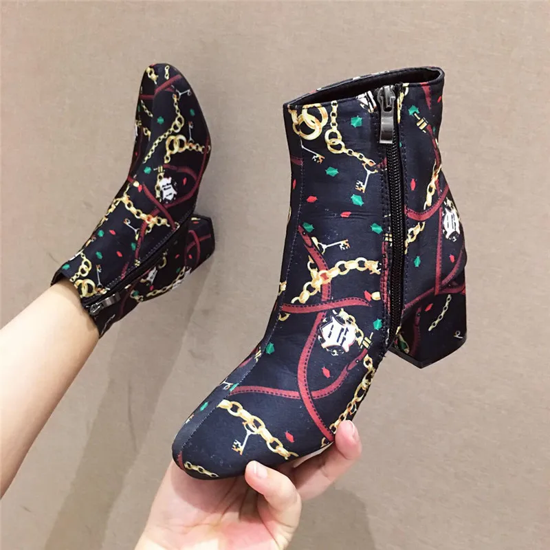 Azmodo/женские ботинки на высоком каблуке с круглым носком острым женские зимние