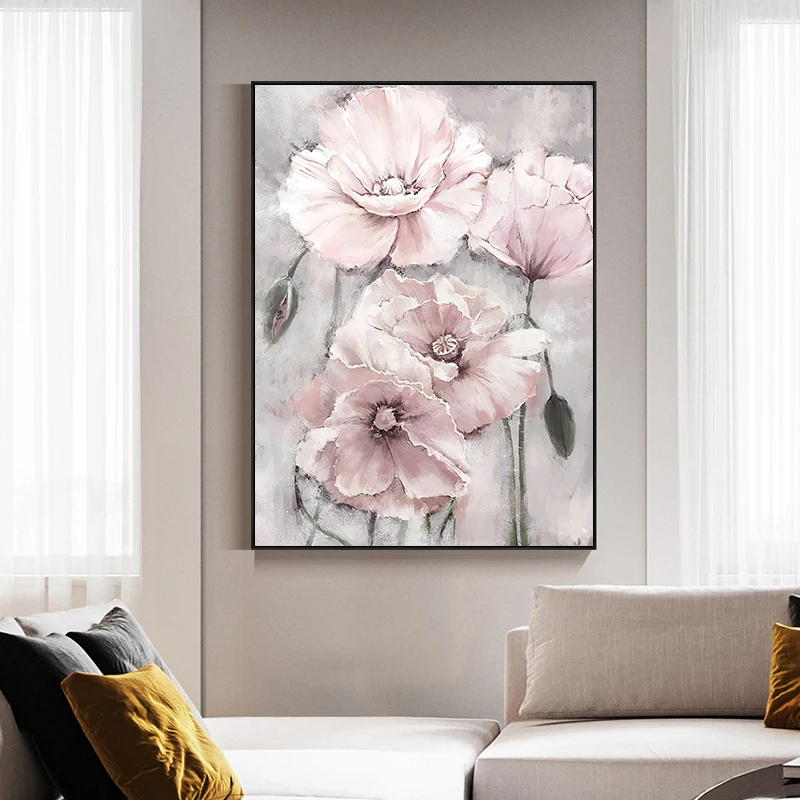 

Modern Nordic Acquerello fiori rosa Canvas Print Poster Painting Picture Wall Art for Living Room Bedroom Home Decoration