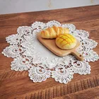 Современная Высококачественная льняная круглая скатерть с кружевной отделкой, скатерть для спальни, балкона, небольшая скатерть, кухонные вечерние украшения