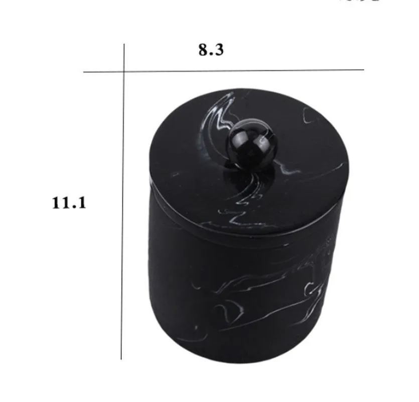 

Resin Cosmetic Organizer Nordic Creative Marble Pattern Cotton Swab Box Multifunction Livingromm Desktop Decoration Storage Box