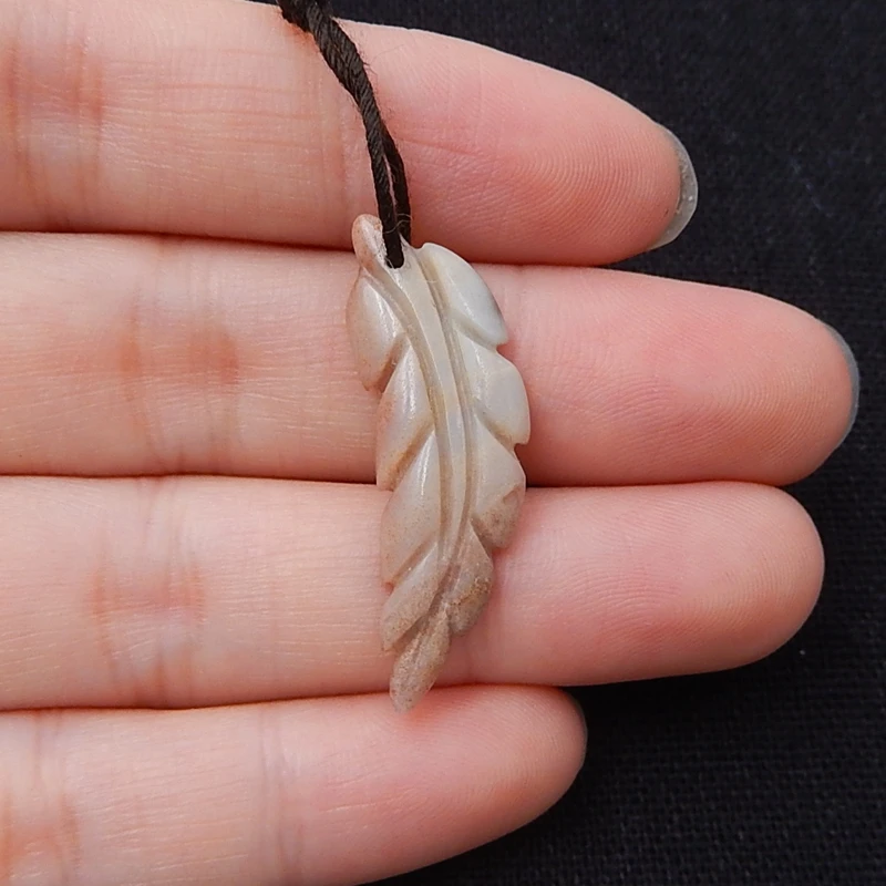 Оптовая продажа 2 шт. натуральный камень Амазонит Резные листья передние