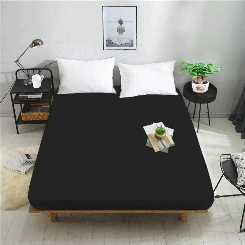 1 шт. простыня из 100% хлопка сверхмягкая однотонная с четырьмя углами и эластичным