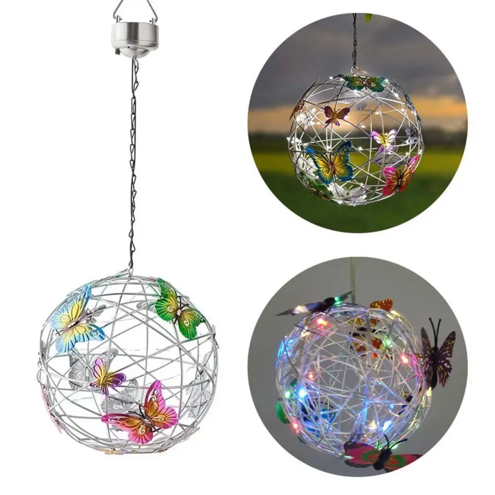 

Hanging Solar Luminous Butterflies Round Ball Light Outdoor Waterproof Garden Coutrtyard Landscape Pathway Home Decorative Light