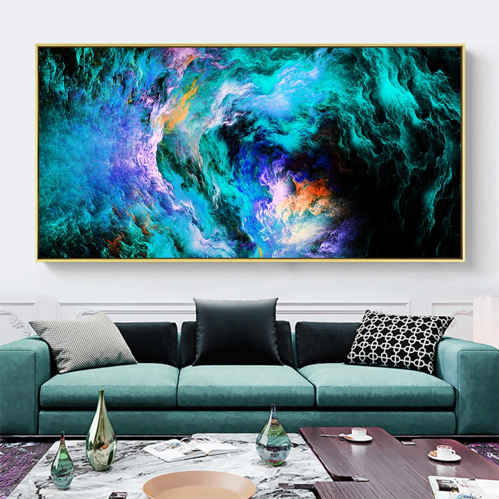 

AAVV Abstract Cloud Painting Wall Art Landscape Canvas Picture For Living Room Home Decor No Frame