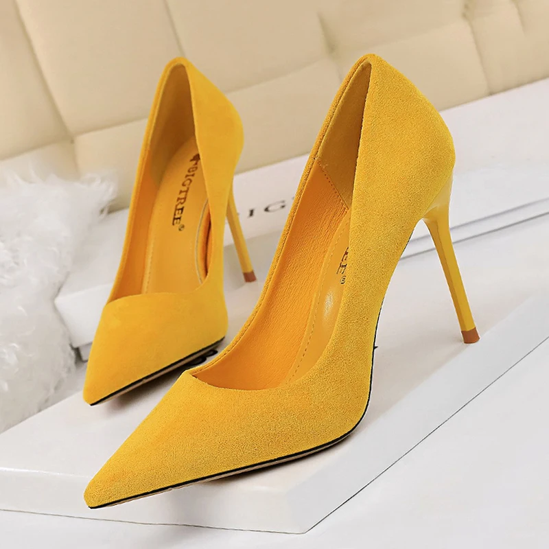 

Concise Women's Pumps Shoes On Heels 9cm Pointed Toe High Heel Shoes Women's Party Shoes Ladies Stiletto Thin Heel Female Pumps
