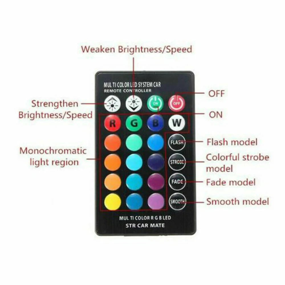 4 шт. автомобильные светодиодсветодиодный лампы T10 5050 W5W 6SMD RGB|Сигнальная лампа| |