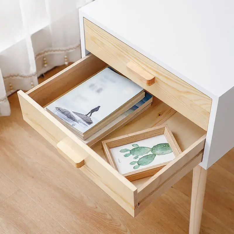 

Bedroom Furniture Cabinet Bedside Table Two Drawers Korean Style Cabinet Bedroom Furniture Living Room Smart Bedside Table HWC