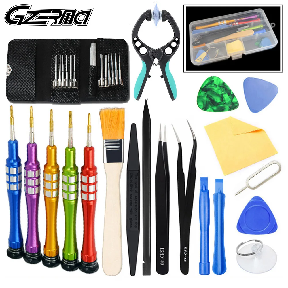 GZERMA 33 шт./компл. мобильный телефон ремонт инструментов Наборы инструментов Съемник элементов открытие экрана Набор отверток для iPhone Huawei Oppo Andriod устройств телефонов и дронов