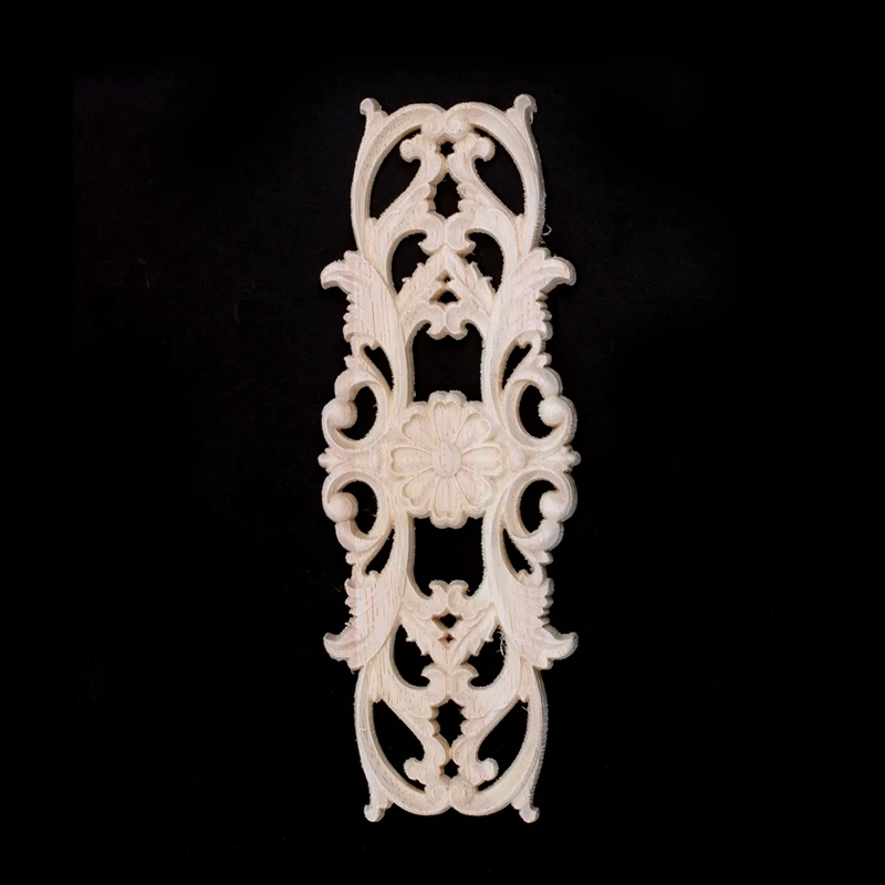 

2 Pcs Rubber Wood Carved Applique Retro Furniture Crafts Decor New 22.5X8Cm & 21X15Cm