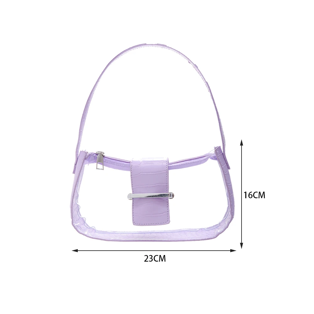 

Fashion Women Alligator Pattern Patchwork PVC Transparent Chain Shoulder Underarm Bags Casual Ladies Zipper Small Purse
