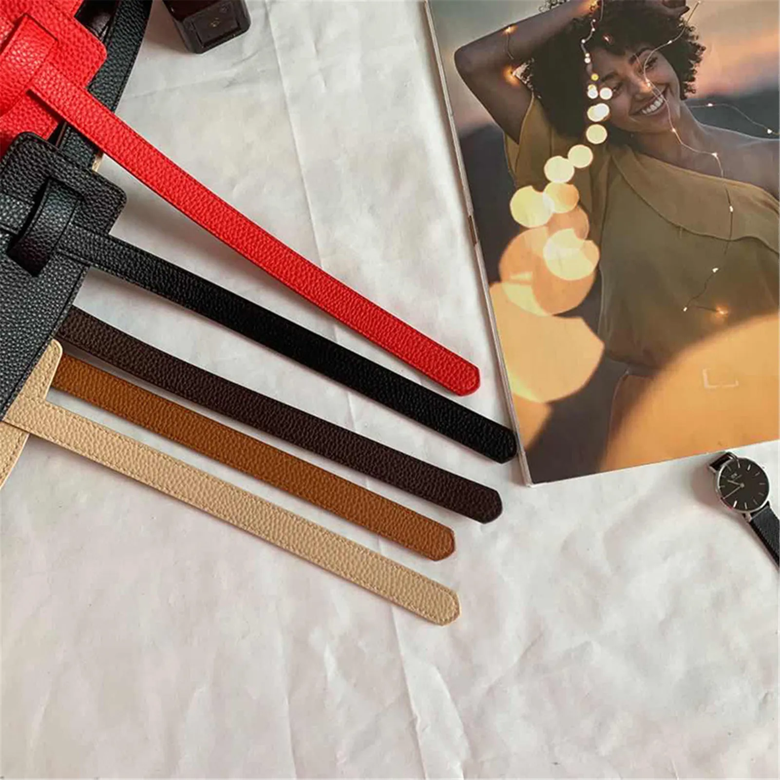 

Woman Decoration Accessaries Belt Female Knotted Simple Waistband Long Wide Belts Fashion PU Leather Strap Dress Waist