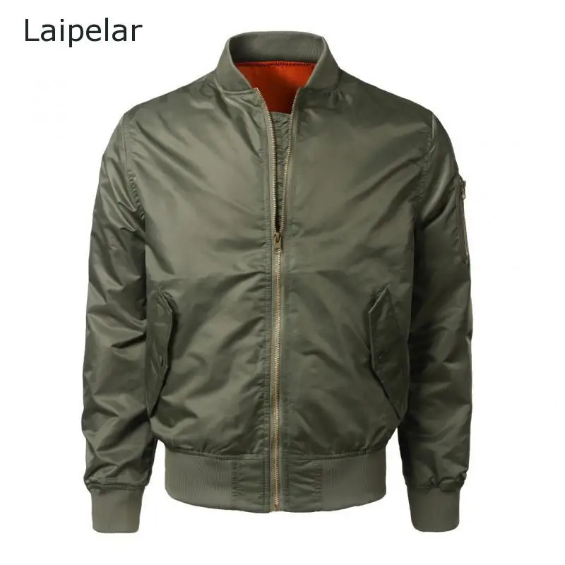 Мужская повседневная куртка бомбер сезон весна осень короткая с воротником