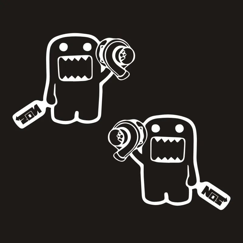 

2 шт. JDM наклейки для автомобиля Domo Kun, забавные стикеры и декоративные наклейки, виниловые наклейки на окна, аксессуары для авто