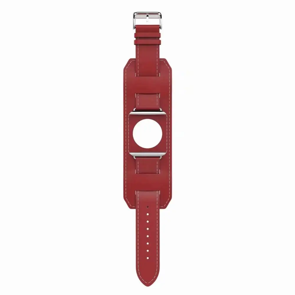 red 38 мм 42 мм кожаный браслет для Apple Watch ремешок 44 мм 40 мм браслет ремешок для iWatch 4 3 2 1 - Цвет ремешка: red