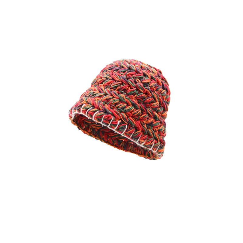 

Y2K Aesthetics Bucket Hat Winter Women's Fashion Color Rabbit Fur Hat Bucket Cap Fisherman's Hat Retro Wool Basin Bucket Hat
