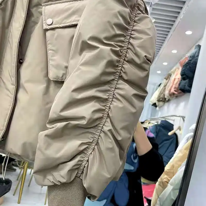 

ZCSMLL Winter Jacket Women Long Sleeve Stand Collar Korea Fashion Loose Big Size Autumn Winter 2021 Casual Female Coat