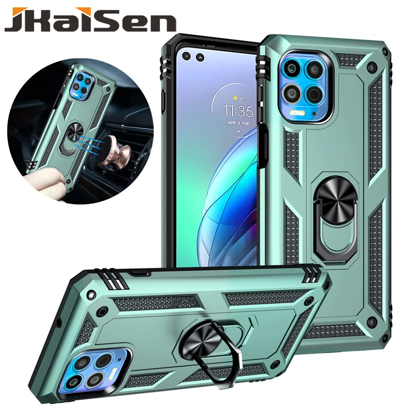 

JKaiSen Shockproof Bracket Protective Case For MOTOROLA Edge S Military-Grade Anti-Drop Ring Phone Case For MOTO G100 Cover