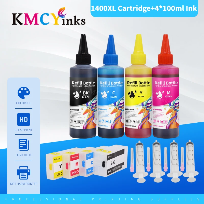 

KMCYinks PGI 1400 XL Empty Ink Cartridge + 400ml Ink Refill Kits For Canon PGI1400 XL MAXIFY MB2040 MB2140 MB2340 MB2740 Printer