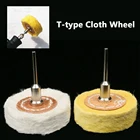 Поворотный абразивный для пальцев, искусственные бриллианты, Т-образный полировка колесо ткань для Dremel шлифовальные колеса кисть, дремель аксессуары хлопковой нитью полировки