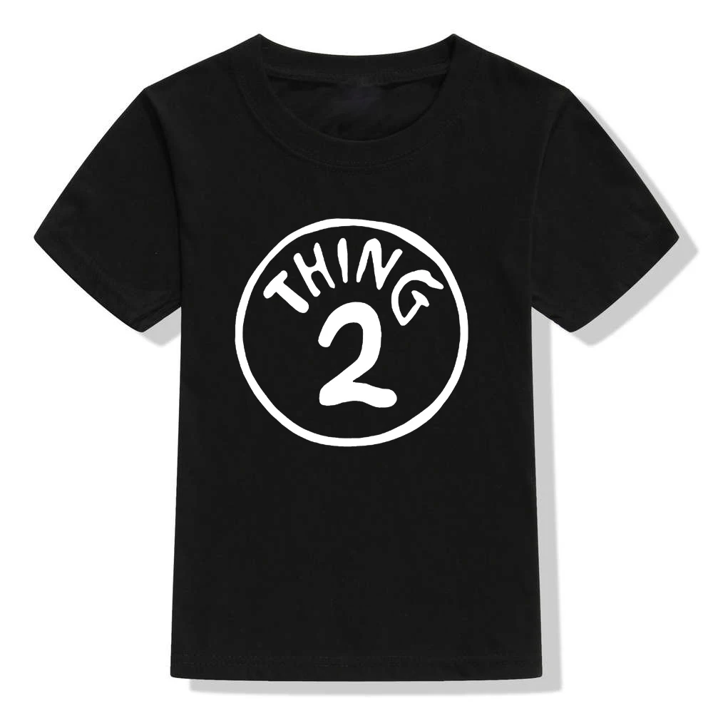 Вещь 1 2 вещи Детская крутая футболка Одинаковая одежда для семьи двойная с