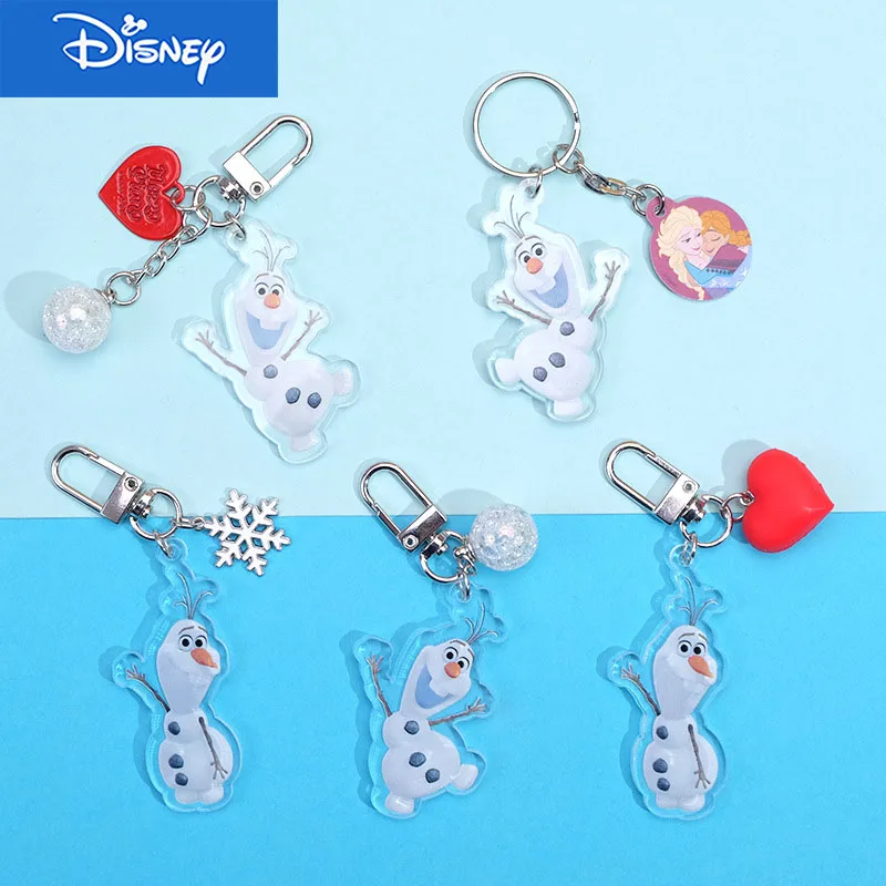 

Disney Cartoon Frozen 2 Keychain Snowman Snow Treasure Acrylic Keyring Airpods Accessories Girls Bag Key Chain Pendant Toys Gift